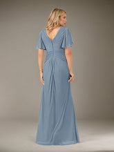 A-Line V-Neck Floor-Length Chiffon Mother of the Bride Dress